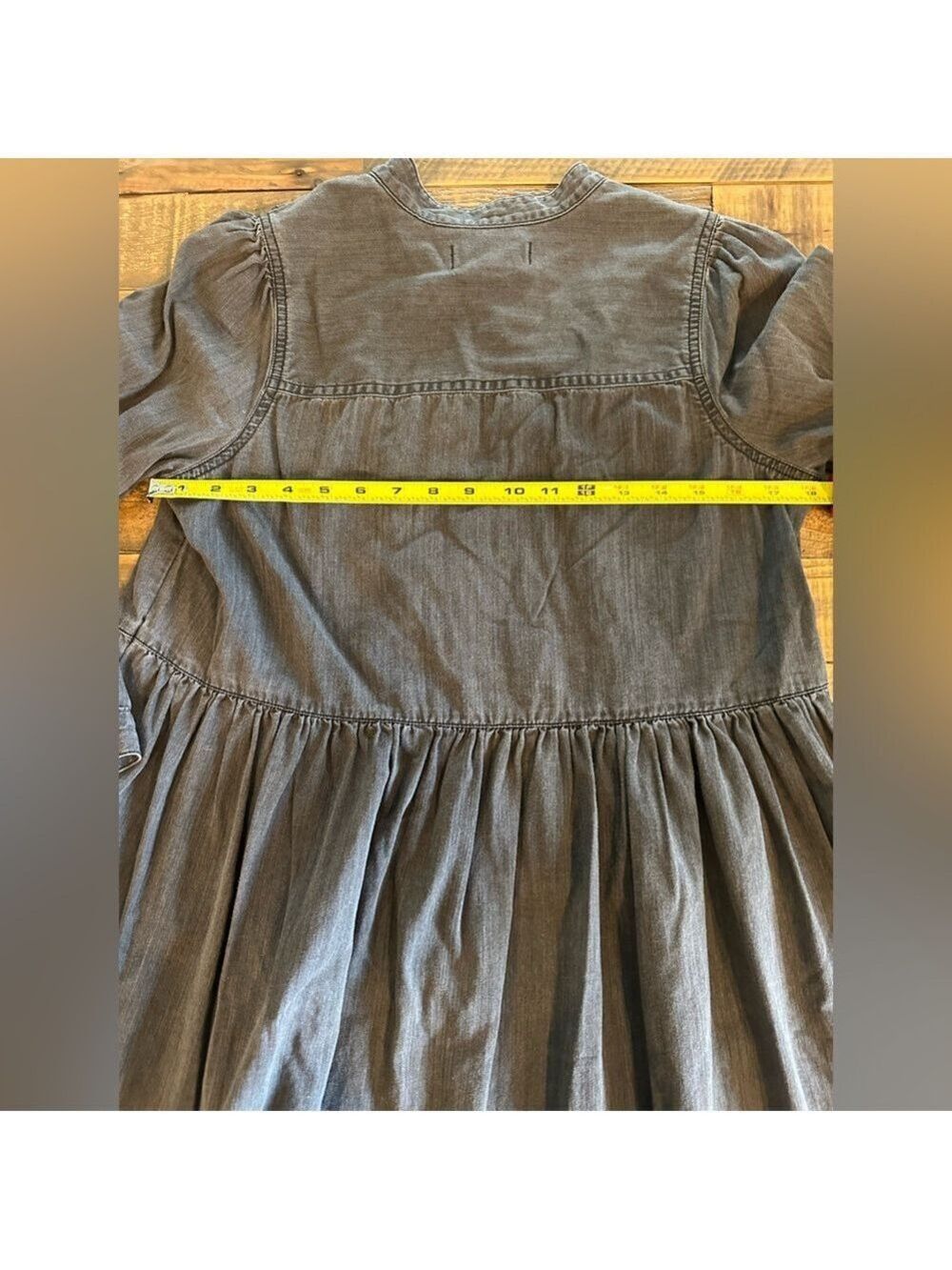 Madewell Charcoal Ruffle Yoke Babydoll Dress Size Small - Picture 8 of 8
